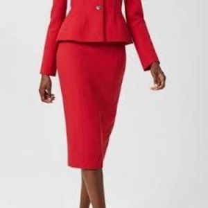 Hobbs London Beatrix pencil skirt, Scarlet red 4